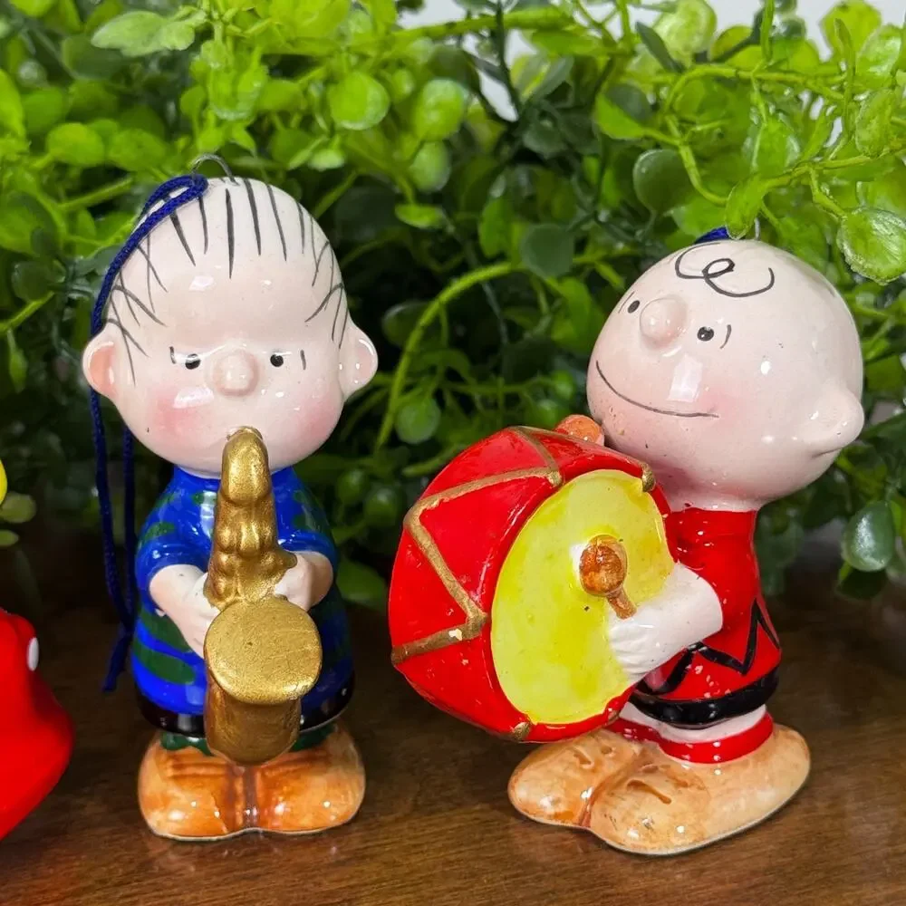Vintage Peanuts Christmas Ornaments Charlie Brown, Woodstock and Linus Japan